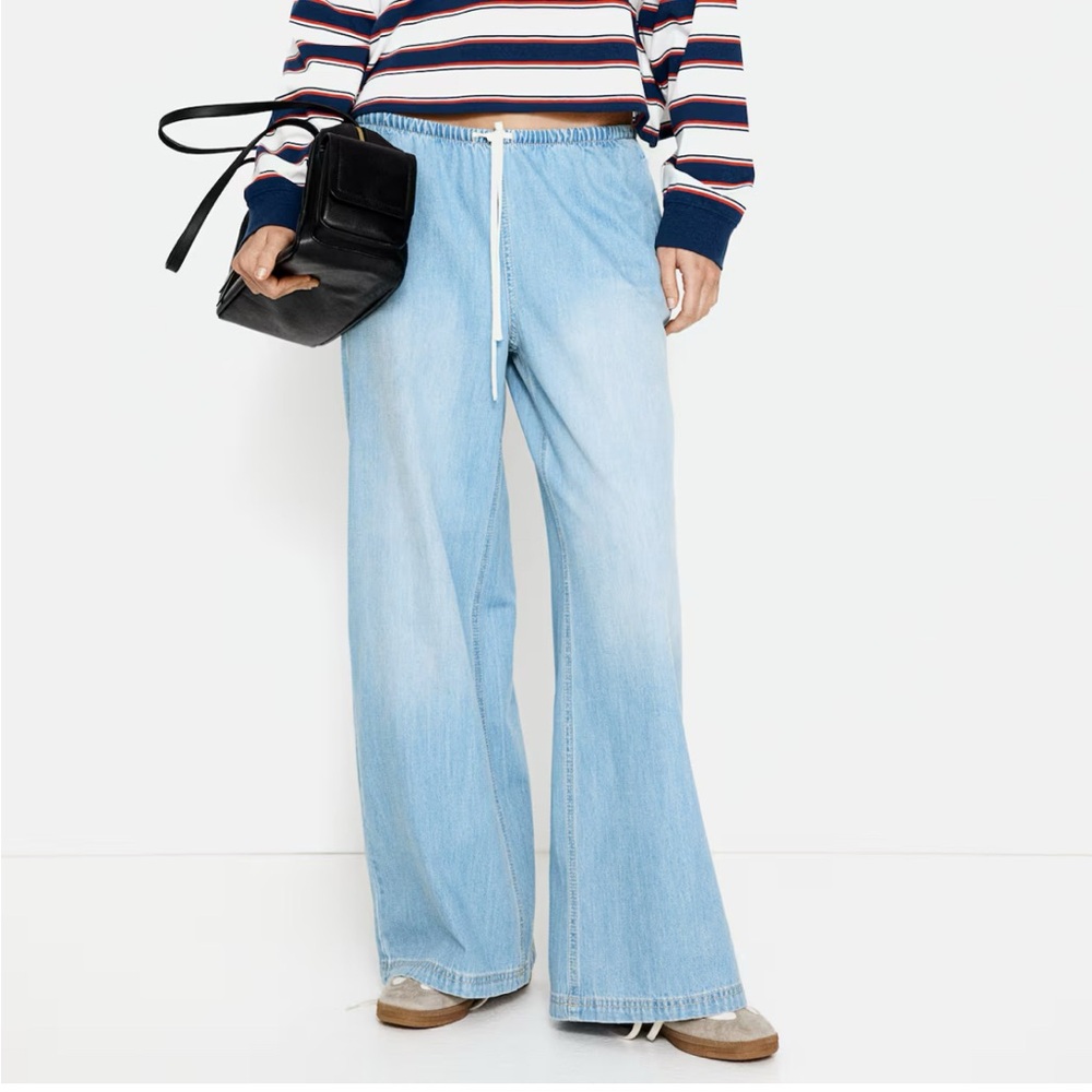 H&M drawstring wide leg pants